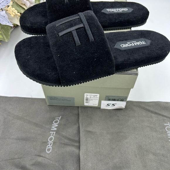 Men’s Tom Ford toweling velvet slipper size 8 made in Italy main image 4